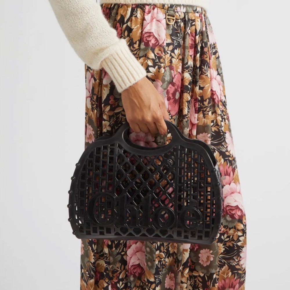 Chloe Cage Black Jelly Tote - Picture 2 of 12